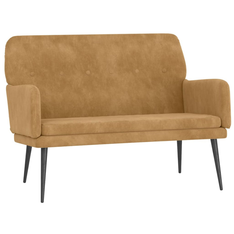 Bankje 108x79x79 cm fluweel bruin