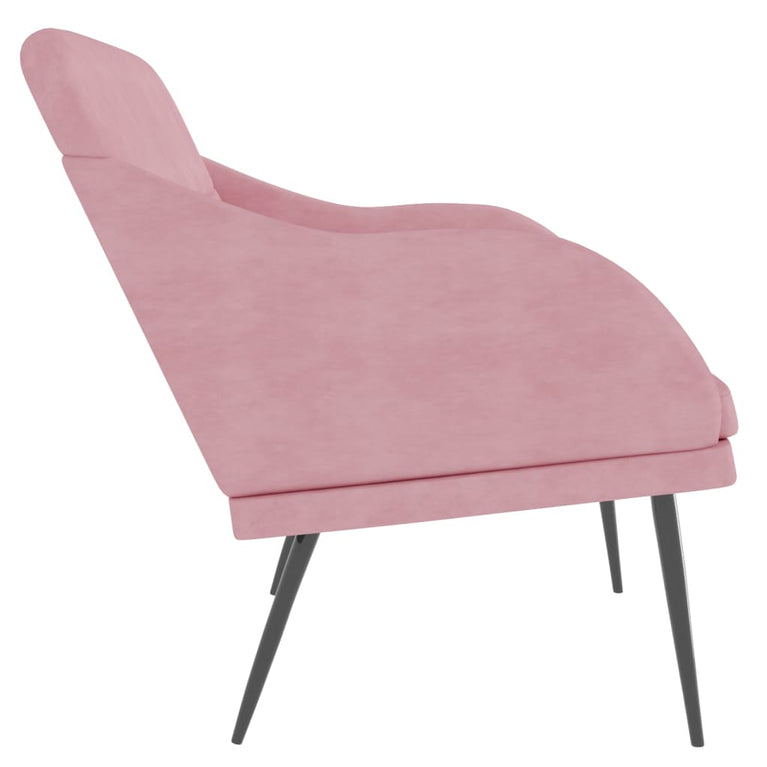 Bankje 110x76x80 cm fluweel roze