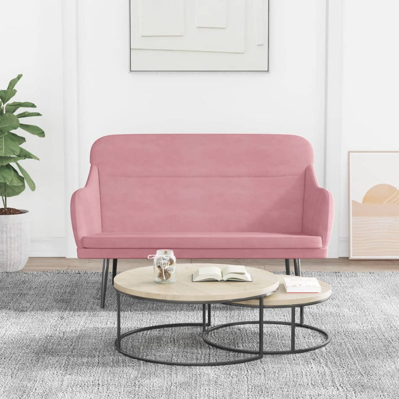 Bankje 110x76x80 cm fluweel roze