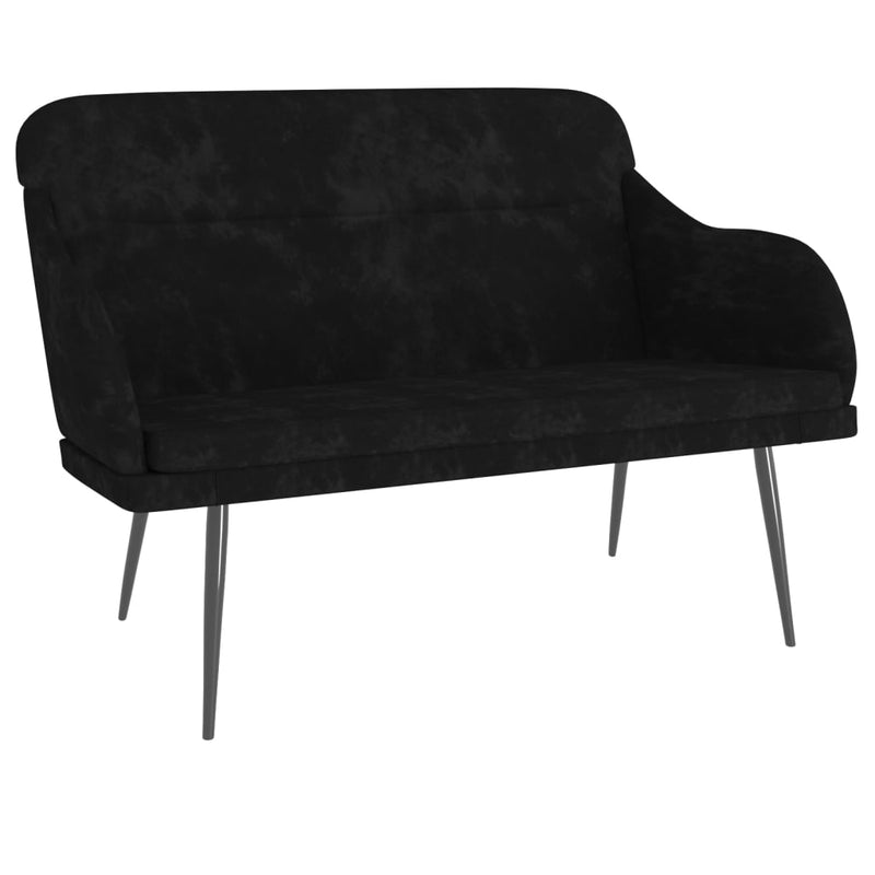Bankje 110x76x80 cm fluweel zwart