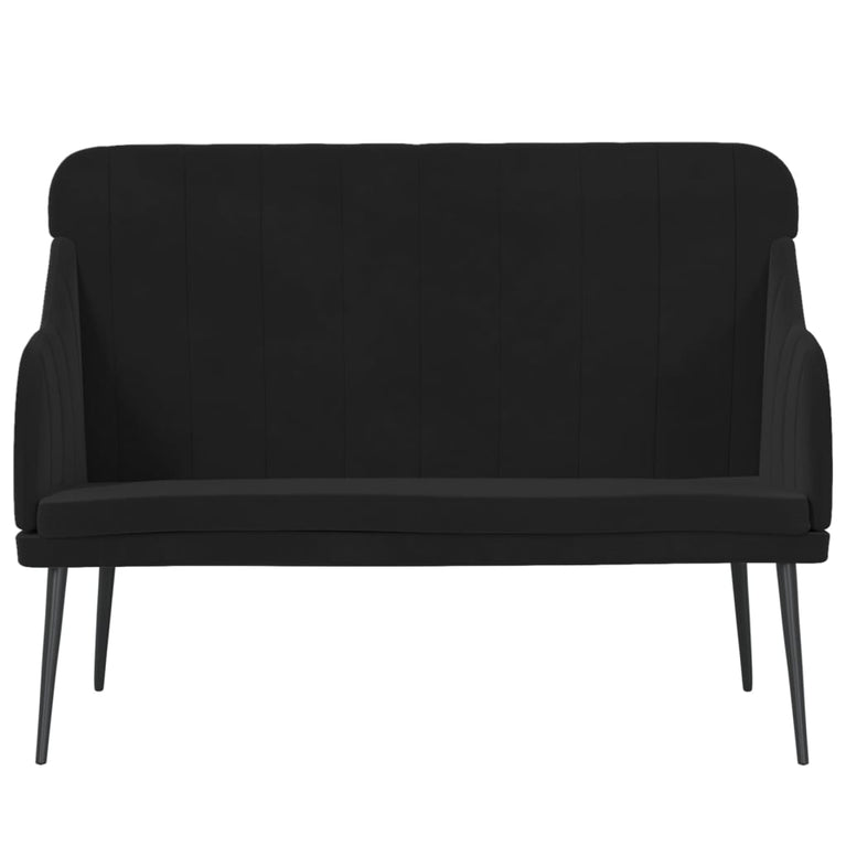 Bankje 110x76x80 cm fluweel zwart