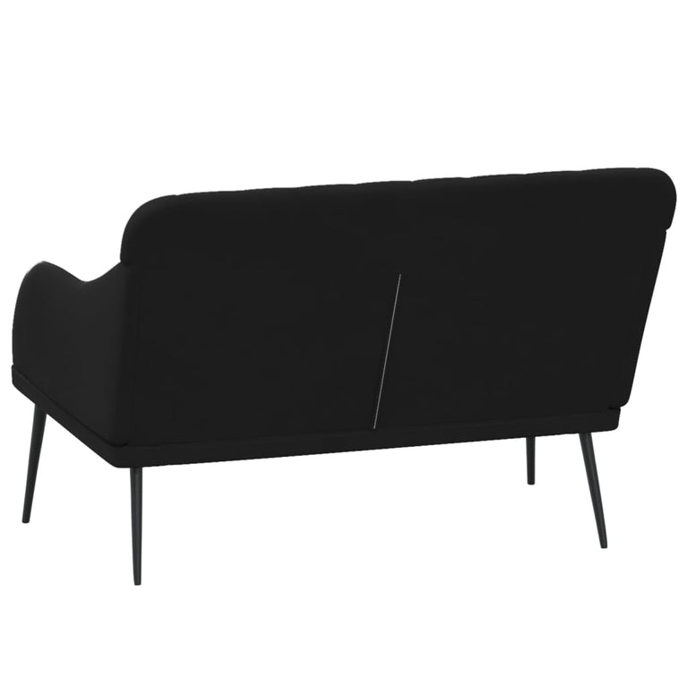 Bankje 110x76x80 cm fluweel zwart