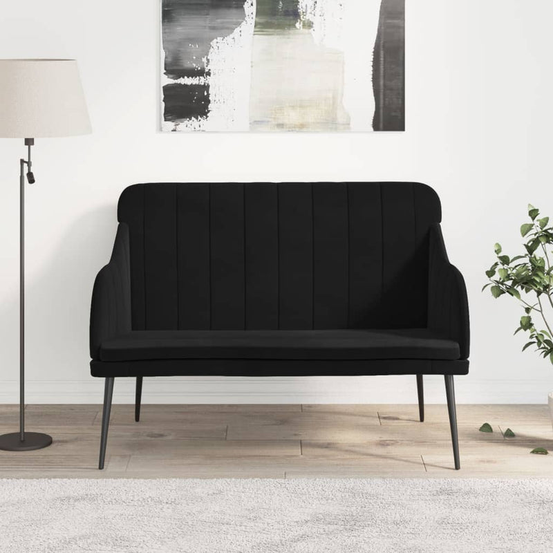 Bankje 110x76x80 cm fluweel zwart
