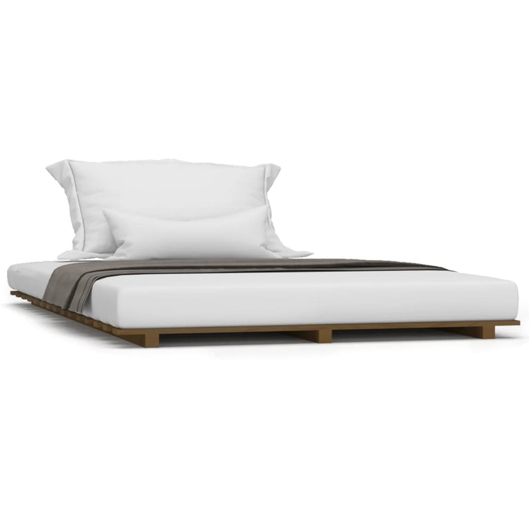 Bedframe massief grenenhout honingbruin 120x200 cm