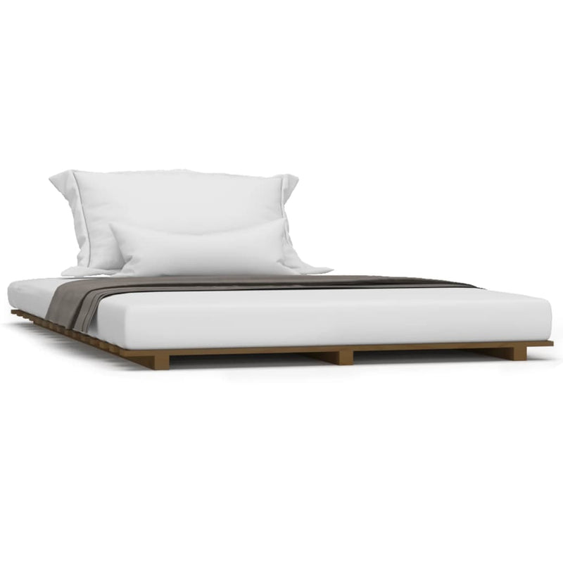 Bedframe massief grenenhout honingbruin 120x200 cm
