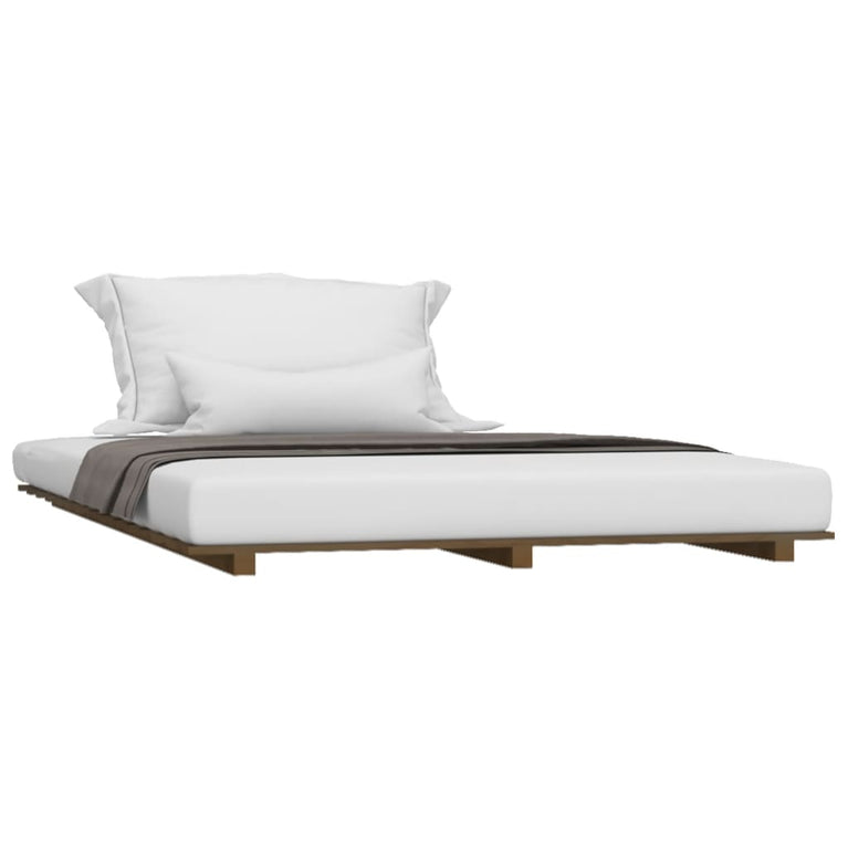 Bedframe massief grenenhout honingbruin 120x200 cm