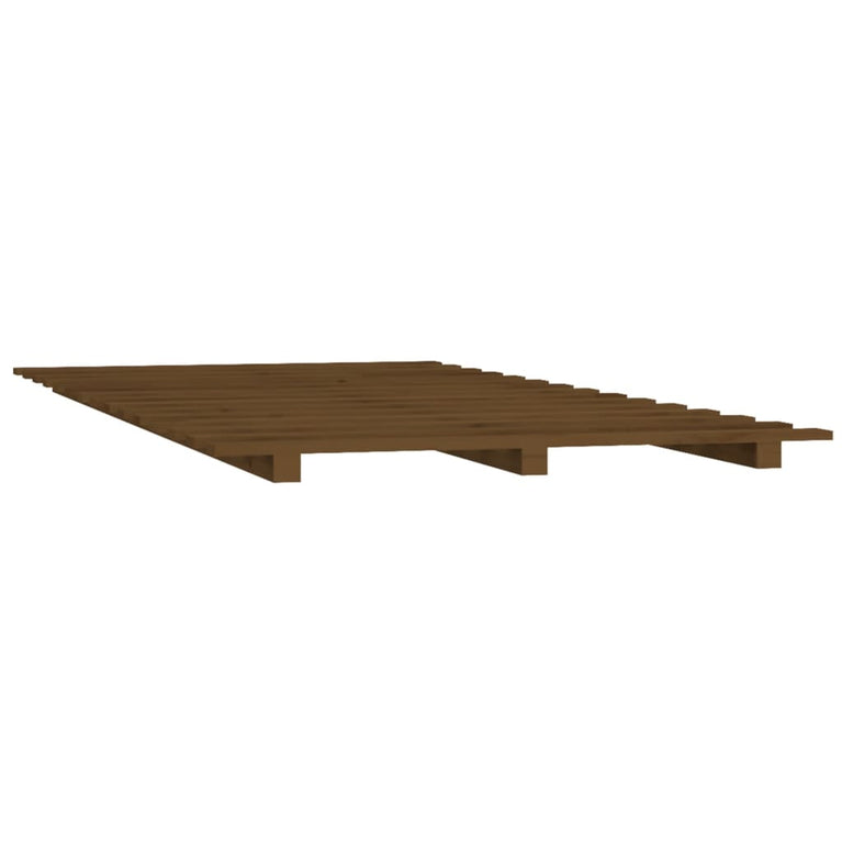 Bedframe massief grenenhout honingbruin 120x200 cm