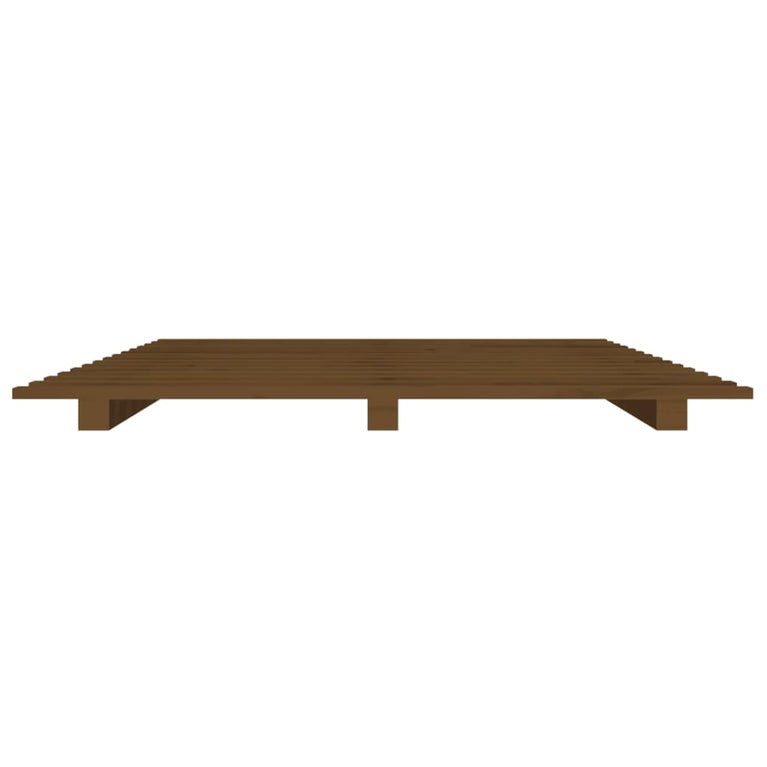 Bedframe massief grenenhout honingbruin 120x200 cm