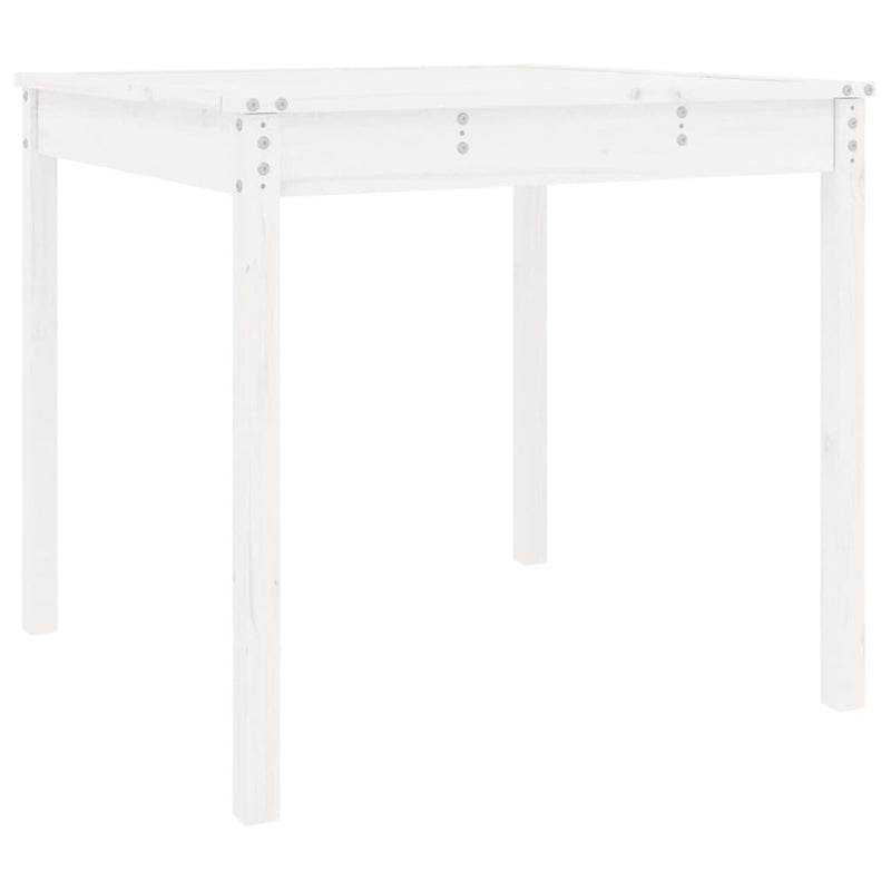Tuintafel 82,5x82,5x76 cm massief grenenhout wit