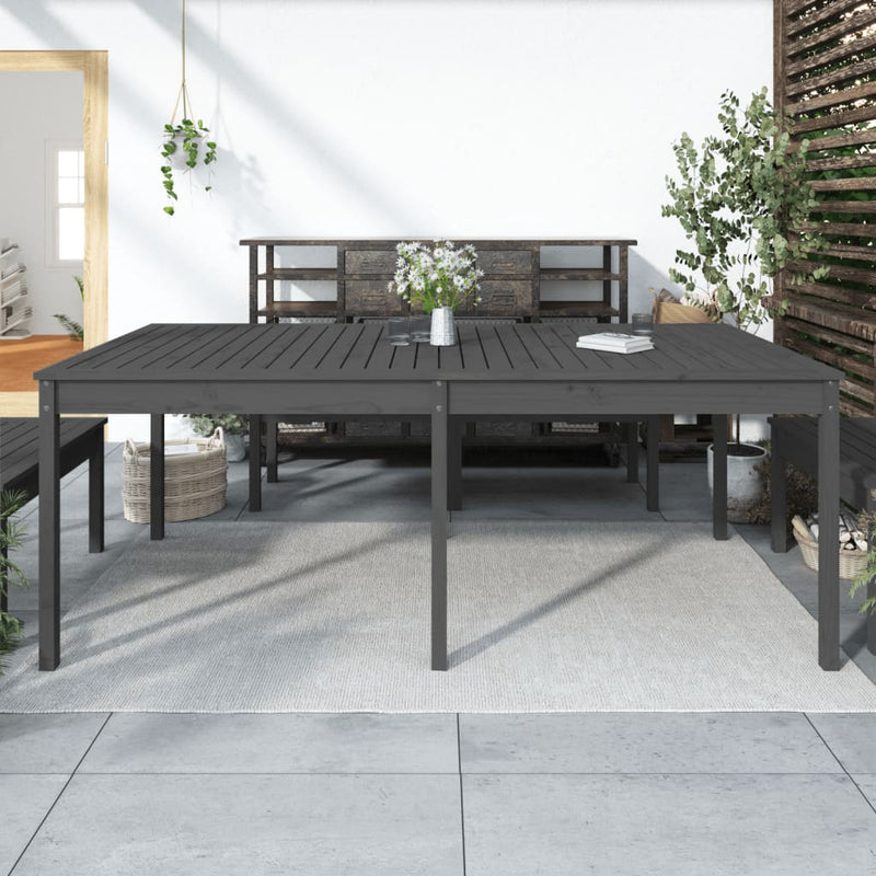 Tuintafel 203,5x100x76 cm massief grenenhout grijs