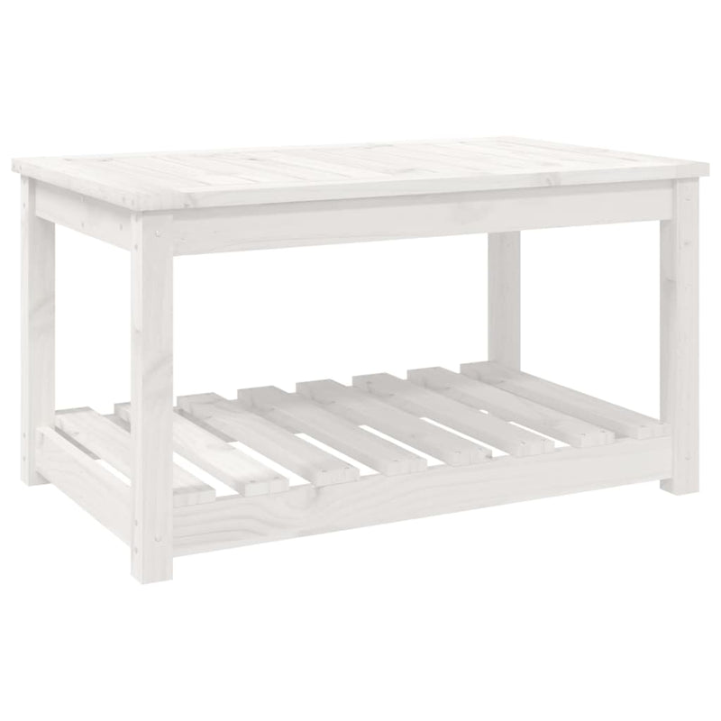 Tuintafel 82,5x50,5x45 cm massief grenenhout wit