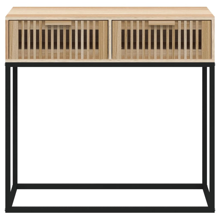 Wandtafel 80x30x75 cm bewerkt hout en ijzer