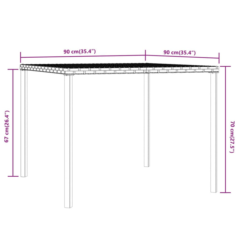 2-delige Tuinset met kussens poly rattan zwart