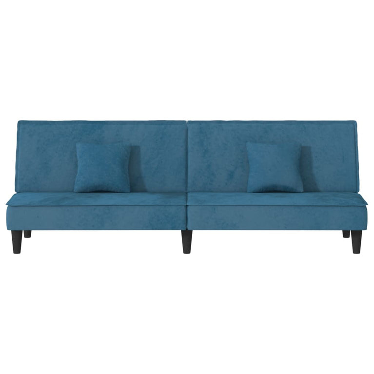 Slaapbank fluweel blauw