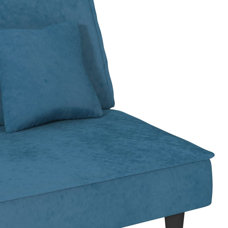 Slaapbank fluweel blauw
