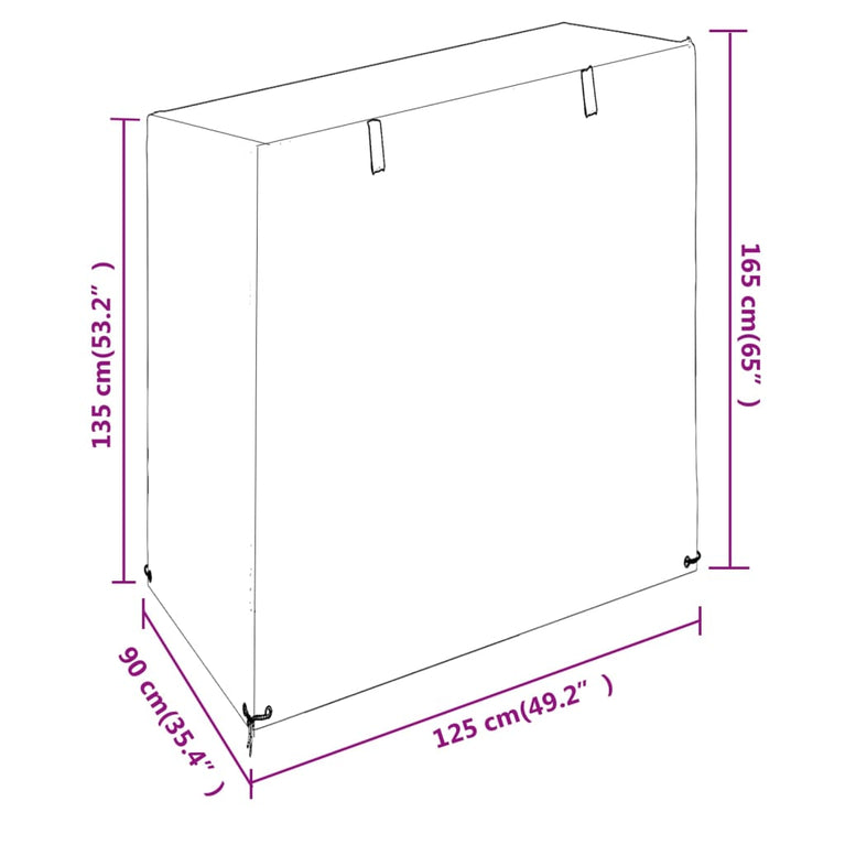 Schommelbankhoezen 2 st 8 oogjes 125x90x135/165 cm polyetheen