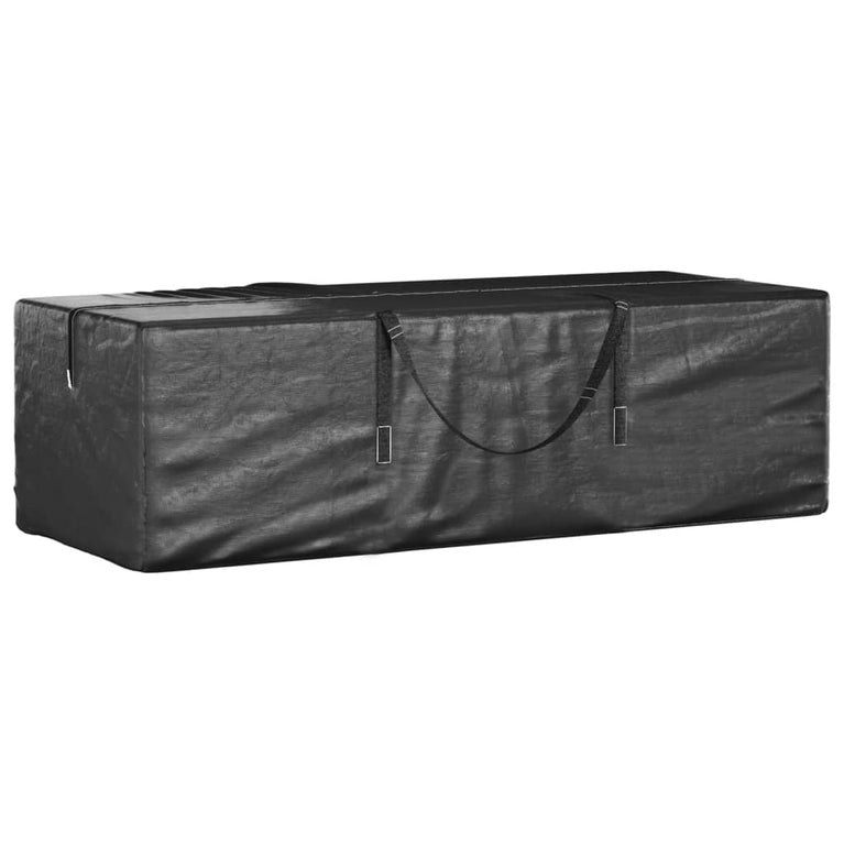 Opbergtassen tuinkussens 2 st 135x40x55 cm polyetheen zwart