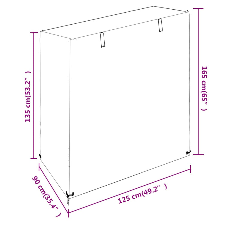 Schommelbankhoes met 8 oogjes 125x90x135/165 cm polyetheen