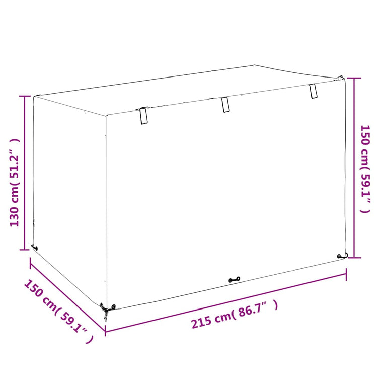 Schommelbankhoes met 12 oogjes 215x150x130/150 cm polyetheen