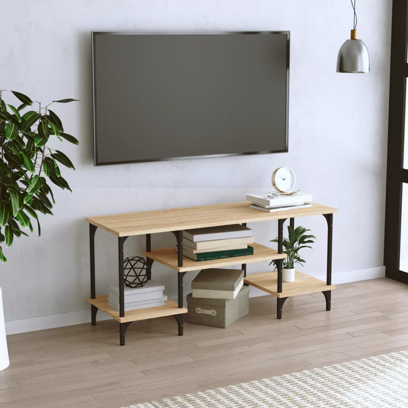 Tv-meubel 102x35x45,5 cm bewerkt hout sonoma eikenkleurig