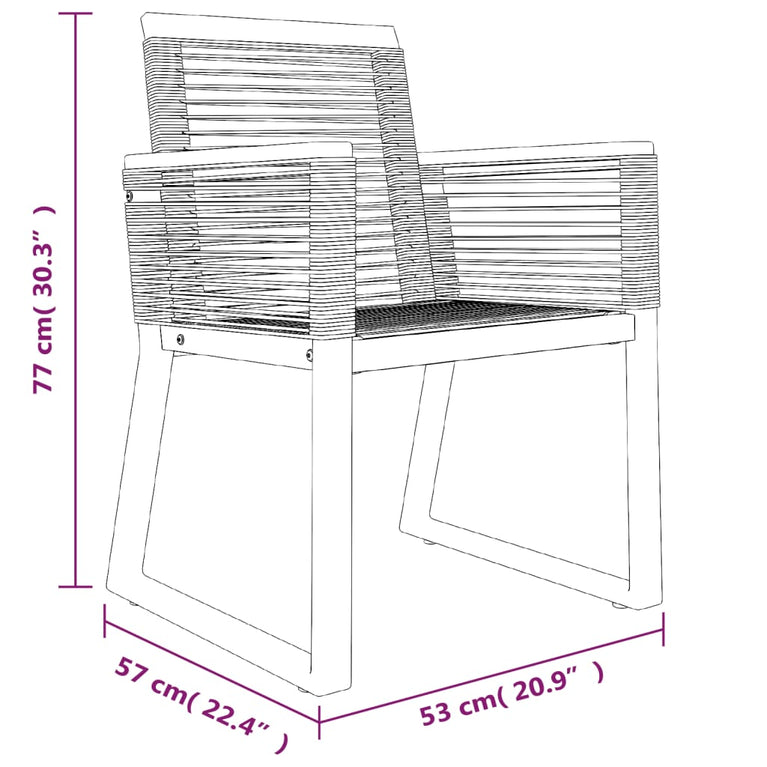 5-delige Tuinset PVC-rattan zwart