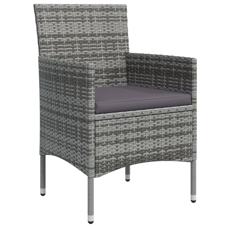 7-delige Tuinset met kussens grijs en zwart