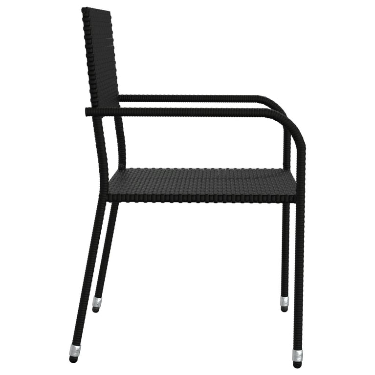 5-delige Tuinset poly rattan zwart