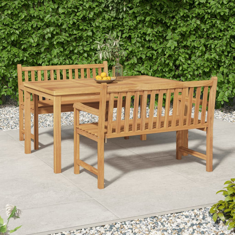 3-delige Tuinset massief teakhout