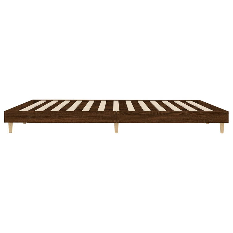 Bedframe bewerkt hout bruin eikenkleur 180x200 cm