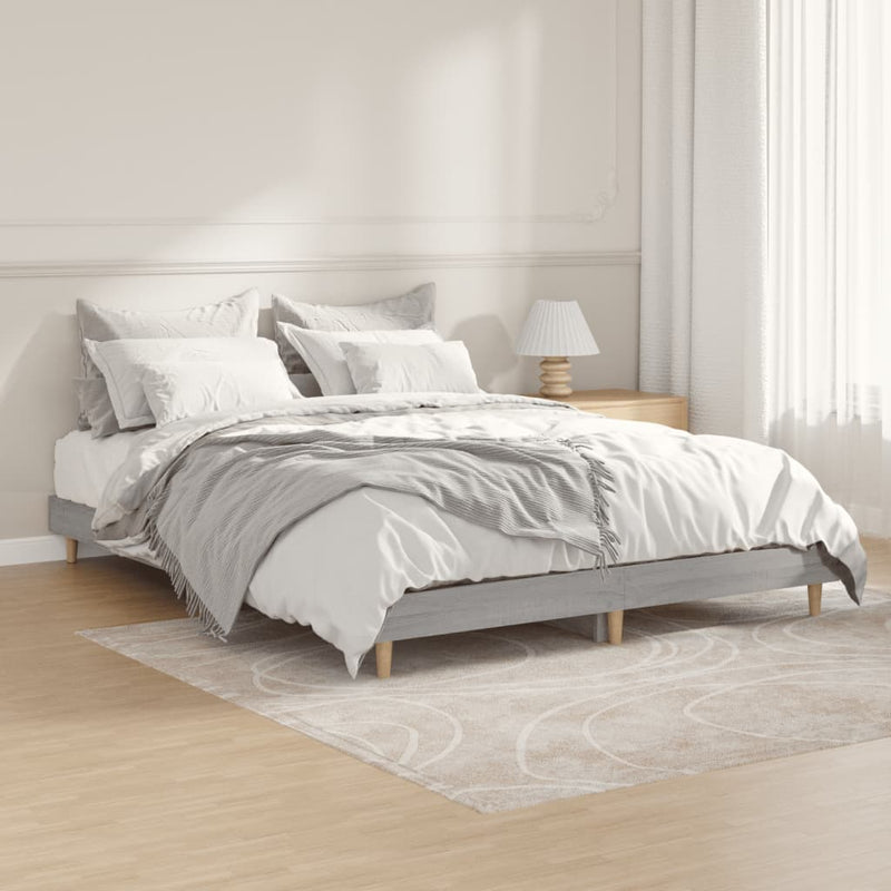 Bedframe bewerkt hout grijs sonoma eikenkleurig 140x190 cm