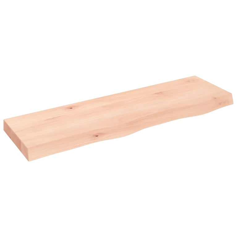 Wandschap 100x30x6 cm onbehandeld massief eikenhout