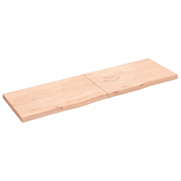 Wandschap 200x60x6 cm onbehandeld massief eikenhout