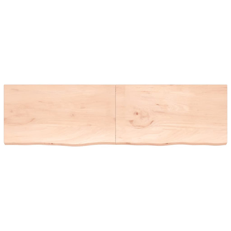 Wandschap 220x60x4 cm onbehandeld massief eikenhout