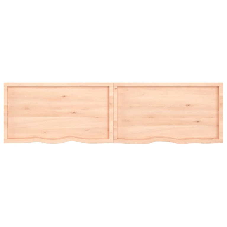 Wandschap 220x60x4 cm onbehandeld massief eikenhout