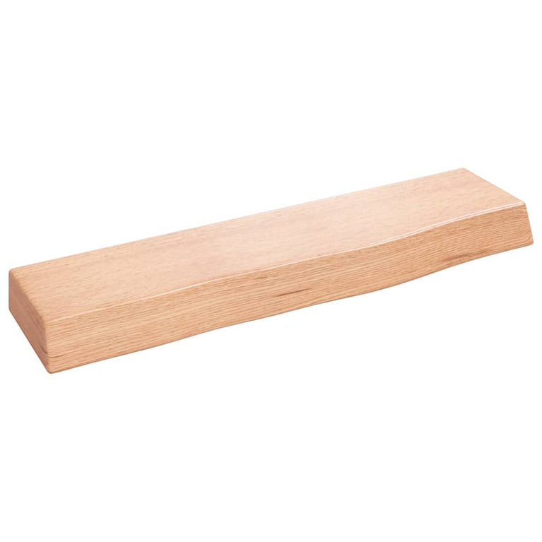 Wandschap 40x10x4 cm behandeld massief eikenhout lichtbruin