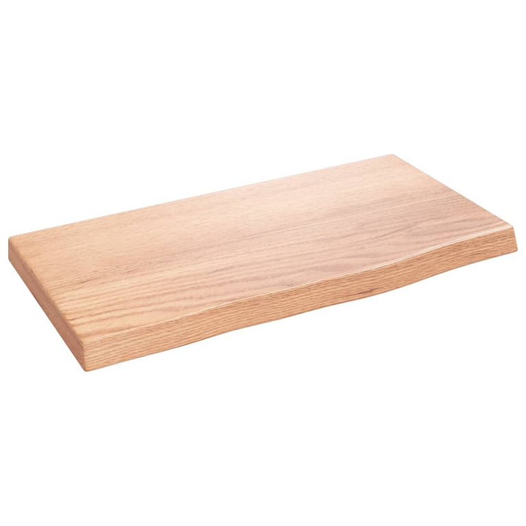 Wandschap 40x20x2 cm behandeld massief eikenhout lichtbruin