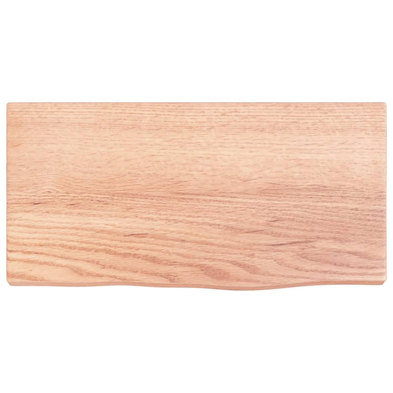 Wandschap 40x20x2 cm behandeld massief eikenhout lichtbruin