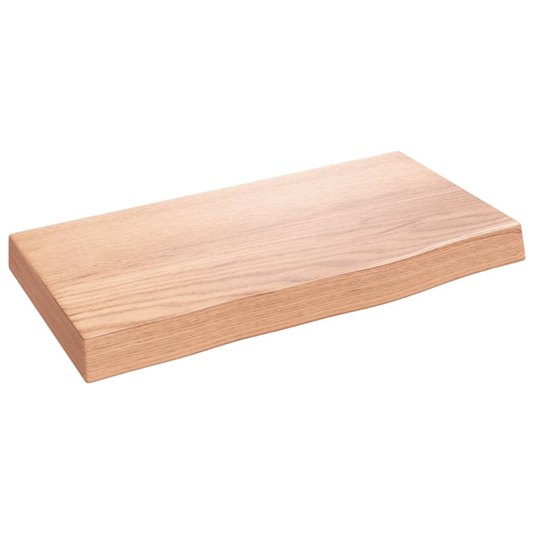 Wandschap 40x20x4 cm behandeld massief eikenhout lichtbruin