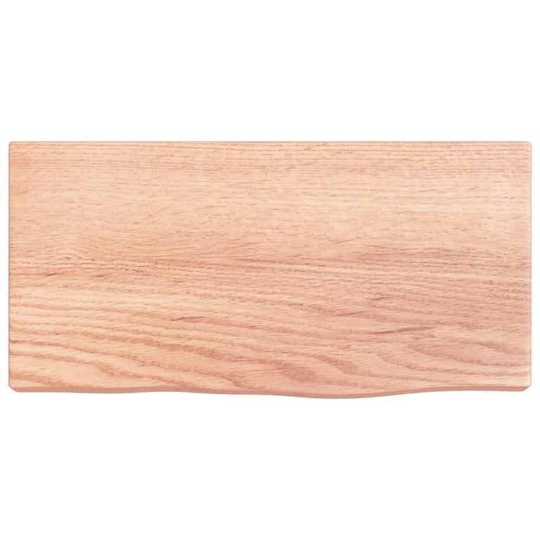 Wandschap 40x20x4 cm behandeld massief eikenhout lichtbruin