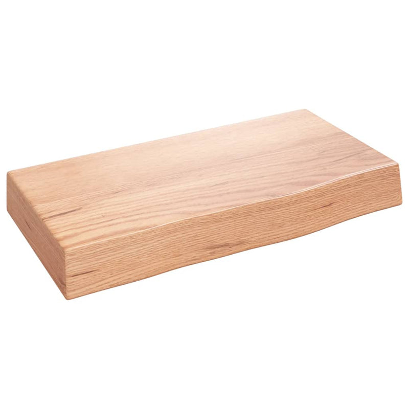 Wandschap 40x20x6 cm behandeld massief eikenhout lichtbruin