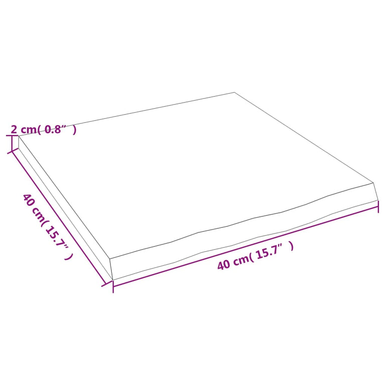 Wandschap 40x40x2 cm behandeld massief eikenhout lichtbruin