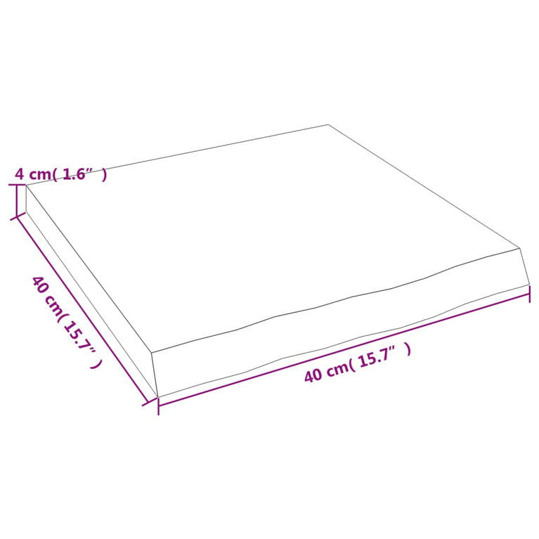 Wandschap 40x40x4 cm behandeld massief eikenhout lichtbruin