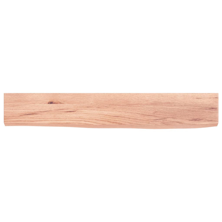 Wandschap 60x10x2 cm behandeld massief eikenhout lichtbruin