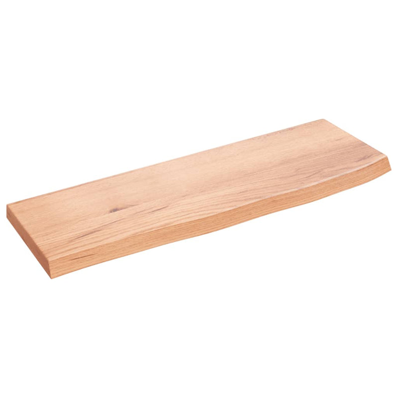 Wandschap 60x20x2 cm behandeld massief eikenhout lichtbruin