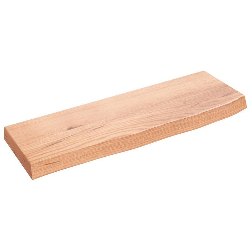 Wandschap 60x20x4 cm behandeld massief eikenhout lichtbruin