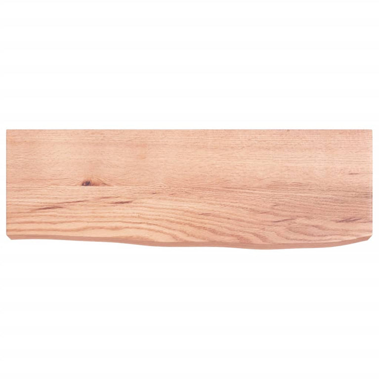 Wandschap 60x20x6 cm behandeld massief eikenhout lichtbruin