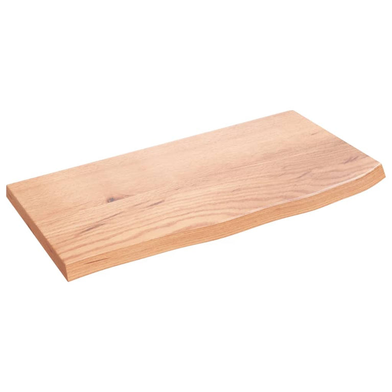 Wandschap 60x30x2 cm behandeld massief eikenhout lichtbruin