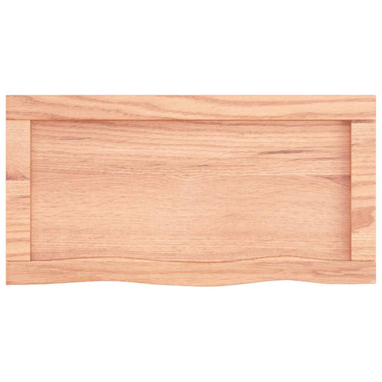 Wandschap 60x30x4 cm behandeld massief eikenhout lichtbruin