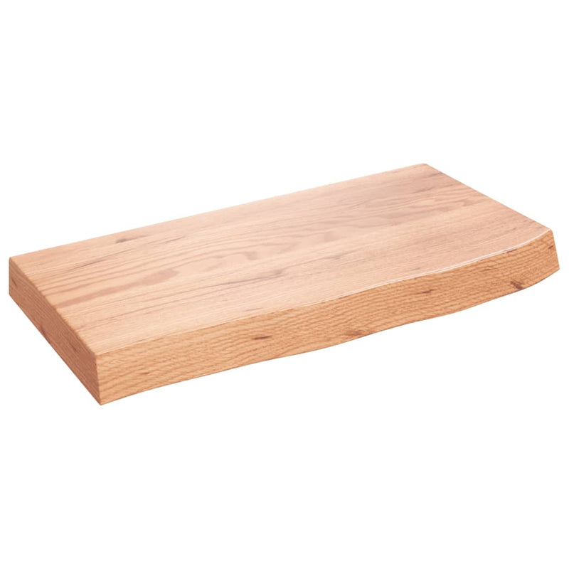 Wandschap 60x30x6 cm behandeld massief eikenhout lichtbruin