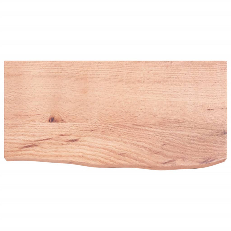 Wandschap 60x30x6 cm behandeld massief eikenhout lichtbruin